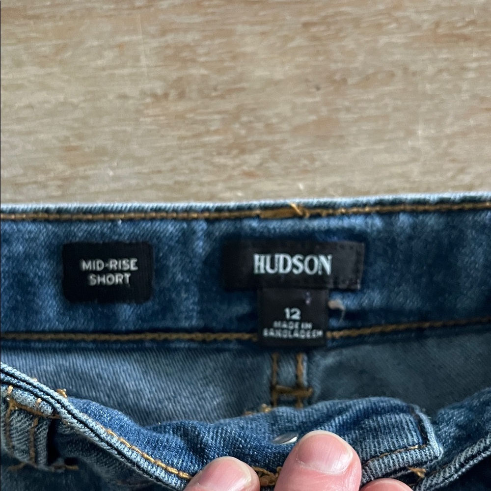 Hudson Jeans Blue Distressed Denim Shorts - Picture 3 of 6
